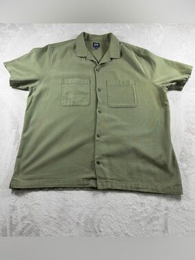 GAP Olive Green Short Sleeve Button-Up Shirt